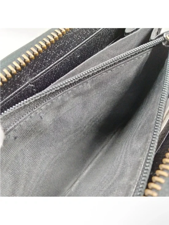 Gucci Agora Web Black Leather Long Zippy Wallet with Red & Green Sherry Line - Picture 7 of 15